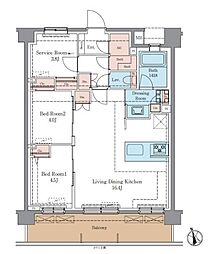藤沢市弥勒寺1丁目マンション 2SLDKの間取図画像