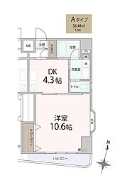 ローズヒル湘南 1DKの間取図画像
