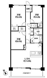 東急ドエルアルス藤沢善行 3LDKの間取図画像