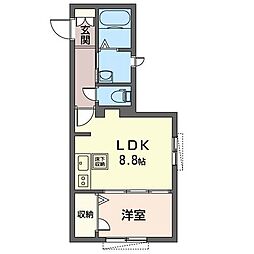 イーストメゾン 1LDKの間取図画像