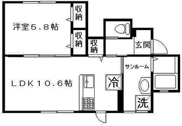 カノン2 ｜滋賀県長浜市八幡中山町(賃貸アパート1LDK・1階・45.00㎡)の写真 その2