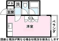 エルミナフラット後三条 3階ワンルームの間取り
