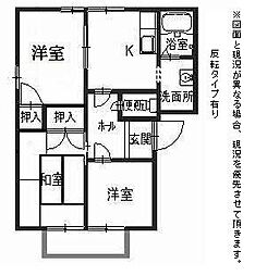 サニーハウス森 3Kの間取図画像