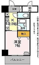 サンタウン竹鼻A棟 1Kの間取図画像