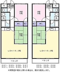 ヴィラジョイフル 2LDKの間取図画像