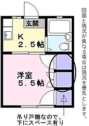 ドミール彦根 1Kの間取図画像