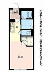 カストルム谷畑 ワンルームの間取図画像