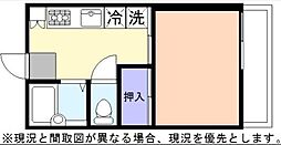 ラ・プラン外町2 1Kの間取図画像