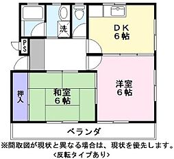 ハイツ浅野とりいもと 2DKの間取図画像