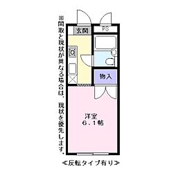 パーチェ近江 ワンルームの間取図画像