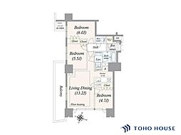 オープンレジデンシア大宮フロント 3LDKの間取図画像