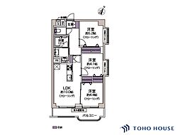 ライオンズマンション大宮 3LDKの間取図画像
