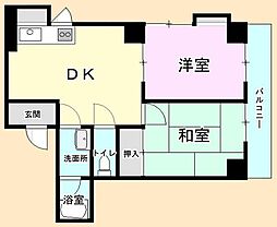 實松ビル 2DKの間取図画像