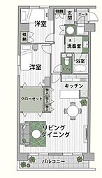 ダイアパレス東金第2 2LDKの間取図画像