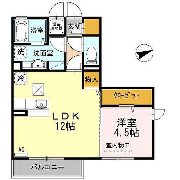 フェリース　サラ 101｜鳥取県米子市新開２丁目(賃貸アパート1LDK・1階・42.99㎡)の写真 その2