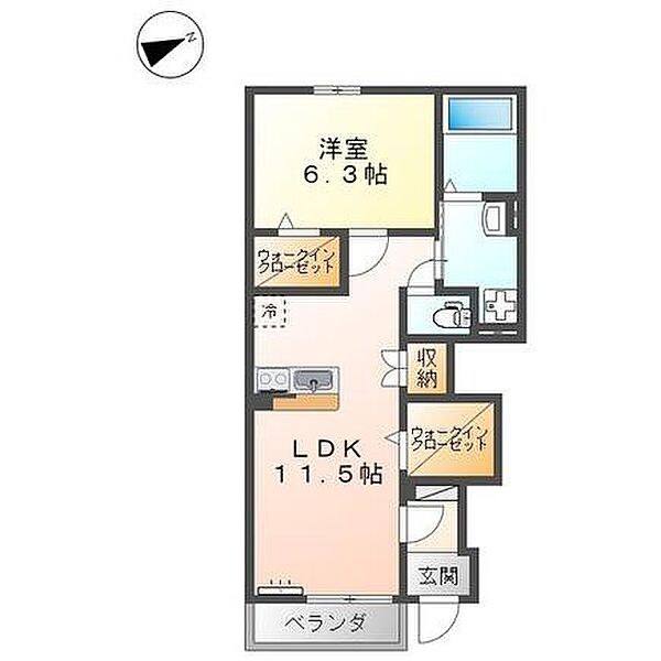 フレアマンション3 107｜鳥取県米子市西福原８丁目(賃貸マンション1LDK・1階・46.00㎡)の写真 その2