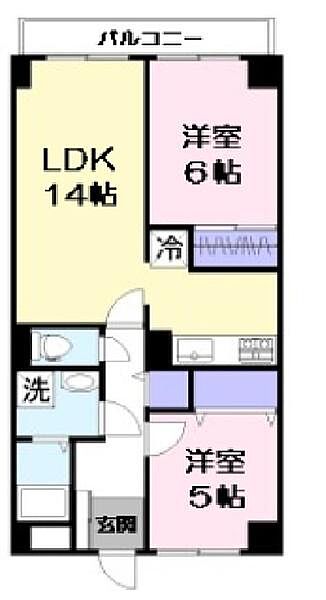 フロレアールコトブキ米子 401｜鳥取県米子市目久美町(賃貸マンション2LDK・4階・56.16㎡)の写真 その2