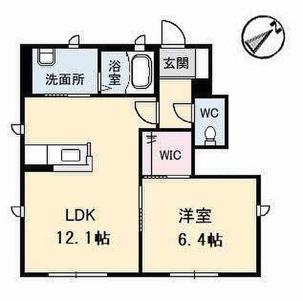 メロディハート　Ａ棟 101｜鳥取県米子市陰田町(賃貸アパート1LDK・1階・43.25㎡)の写真 その2