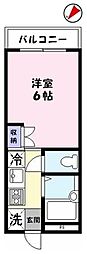 ラフェスタ角盤町 1Kの間取図画像