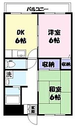 エコーマンション2 2DKの間取図画像