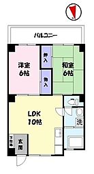 ラフェスタ祇園 2LDKの間取図画像
