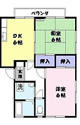 メゾン華 2DKの間取図画像