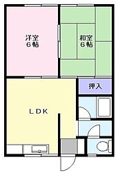 フレッシュハイツ 2LDKの間取図画像