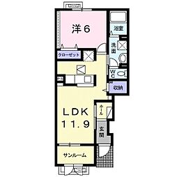 カサグランデ 1LDKの間取図画像