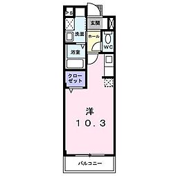 ピュアセルト森尾2 ワンルームの間取図画像