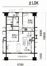 スカイマンションF 2LDKの間取図画像