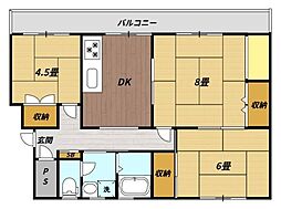 レインボーハウス有秋台西C36 3DKの間取図画像