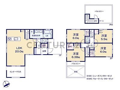 間取り：朝の混雑を解消できるダブルボウル洗面完備