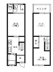 テラスＡｏｂａ 3DKの間取り