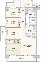 ユニハイム山崎8号棟 4LDKの間取図画像