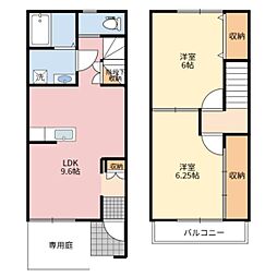 シャンティB 2LDKの間取図画像