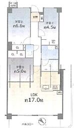 エルシティー桃山筑前 3LDKの間取図画像