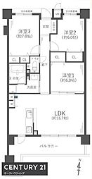 パデシオン桃山 3LDKの間取図画像