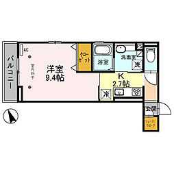 ミレニア熊谷 1Kの間取図画像