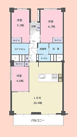 間取り 千葉ガーデンタウンＣ棟 3階/-