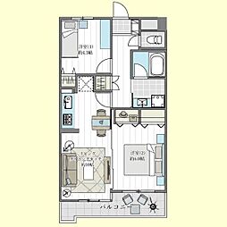 ライオンズマンション下総中山 2LDKの間取図画像