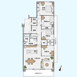 アルファグランデ八千代中央ガーデンサイト棟 4LDKの間取図画像