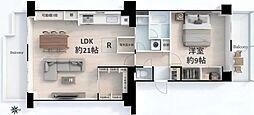 シーアイハイツ和光E棟 1LDKの間取図画像