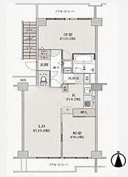 シーアイハイツ和光J棟 2LDKの間取図画像