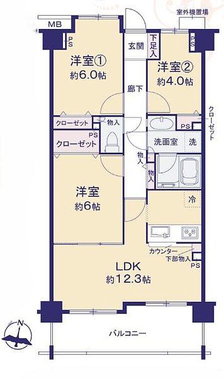 3LDK 間取り