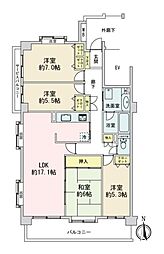 プリンスハイツ戸田 4LDKの間取図画像