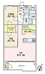 神明台住宅 2LDKの間取図画像