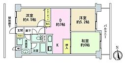 ダイアパレス河辺第5 3DKの間取図画像