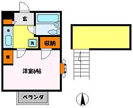 Ｋ・Ｓ新松戸クラブ 201 ｜ 千葉県松戸市横須賀１丁目（賃貸アパート1K・2階・17.39㎡） その2