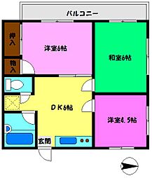 サトーヒルズ 2階3DKの間取り