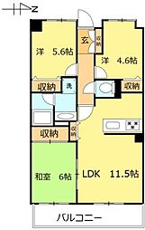 大倉ハイム 3LDKの間取図画像